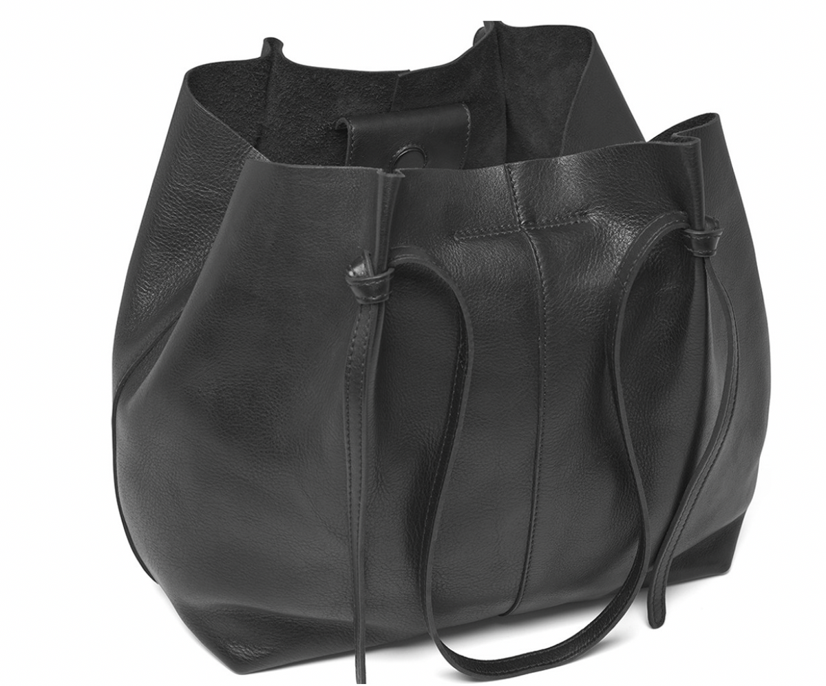 Shopper in zacht leer - Zwart