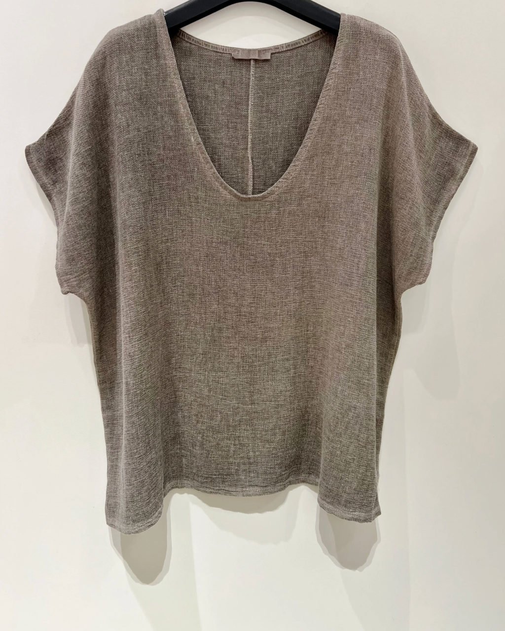T-shirt Cozy linnenmix - Brown