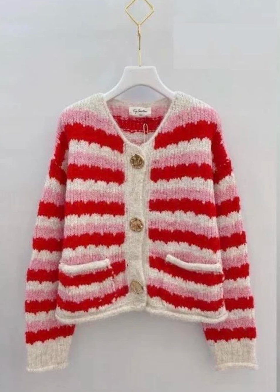 Cardigan rood gestreept