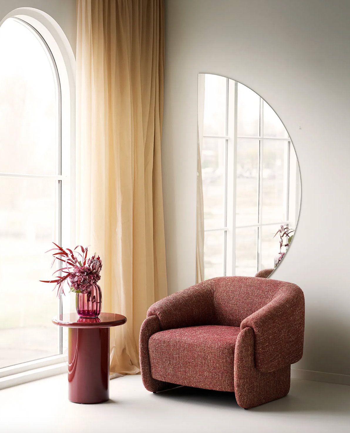Vaas bordeaux - Mondgeblazen glas