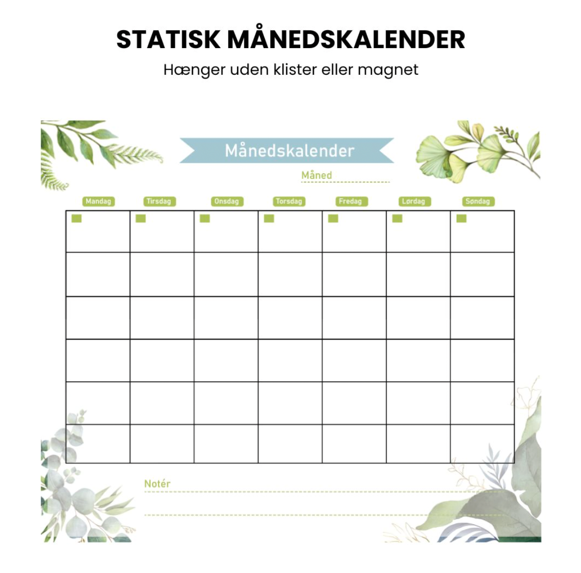 Statische maandkalender