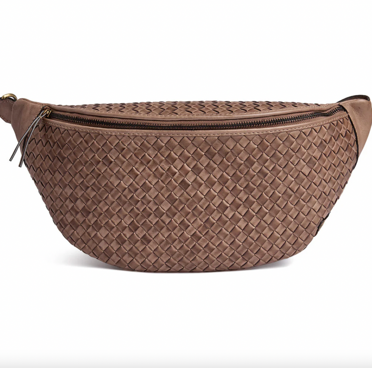 Bumbag gevlochten kalfsleer - Taupe