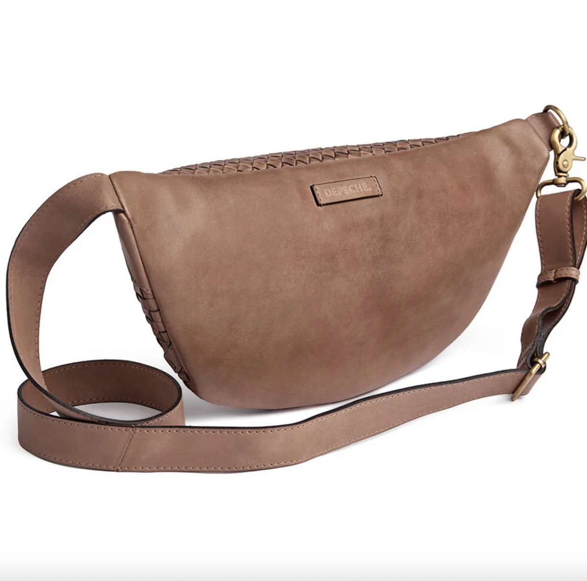 Bumbag gevlochten kalfsleer - Taupe