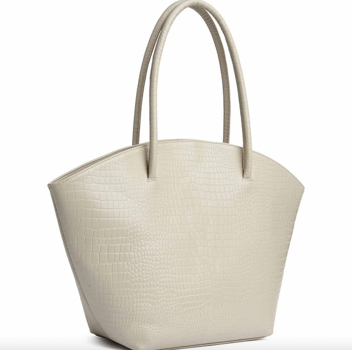 Shopper croco in leer - Sand