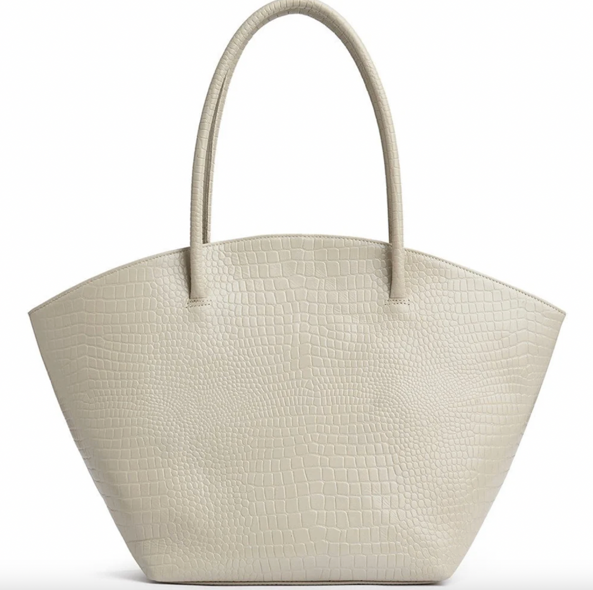Shopper croco in leer - Sand