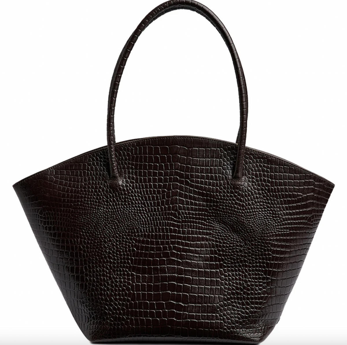Shopper croco in leer - Brown