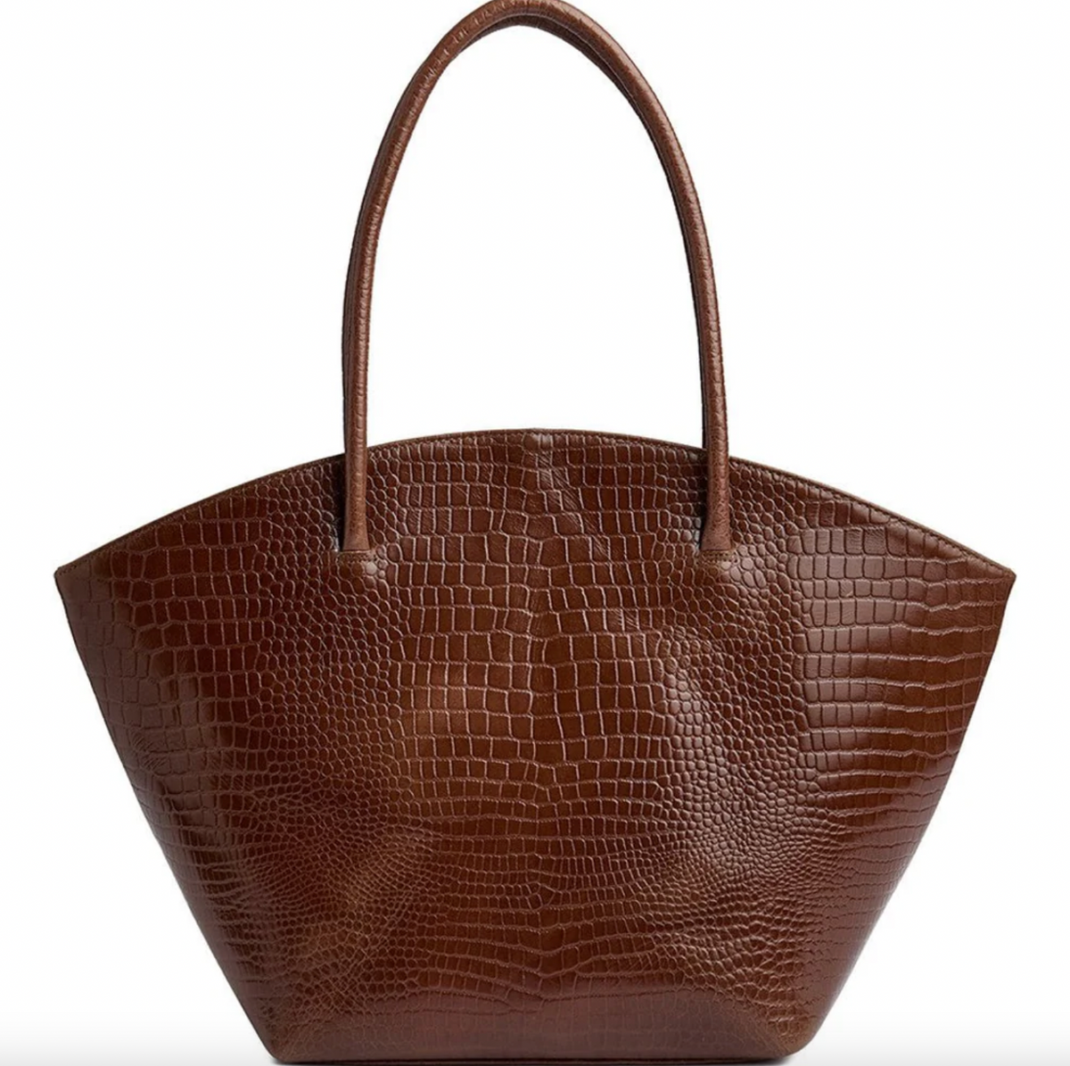 Shopper croco van leer - Cognac