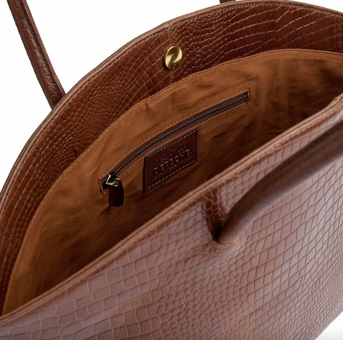 Shopper croco van leer - Cognac