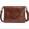 Clutch croco in leer - Cognac