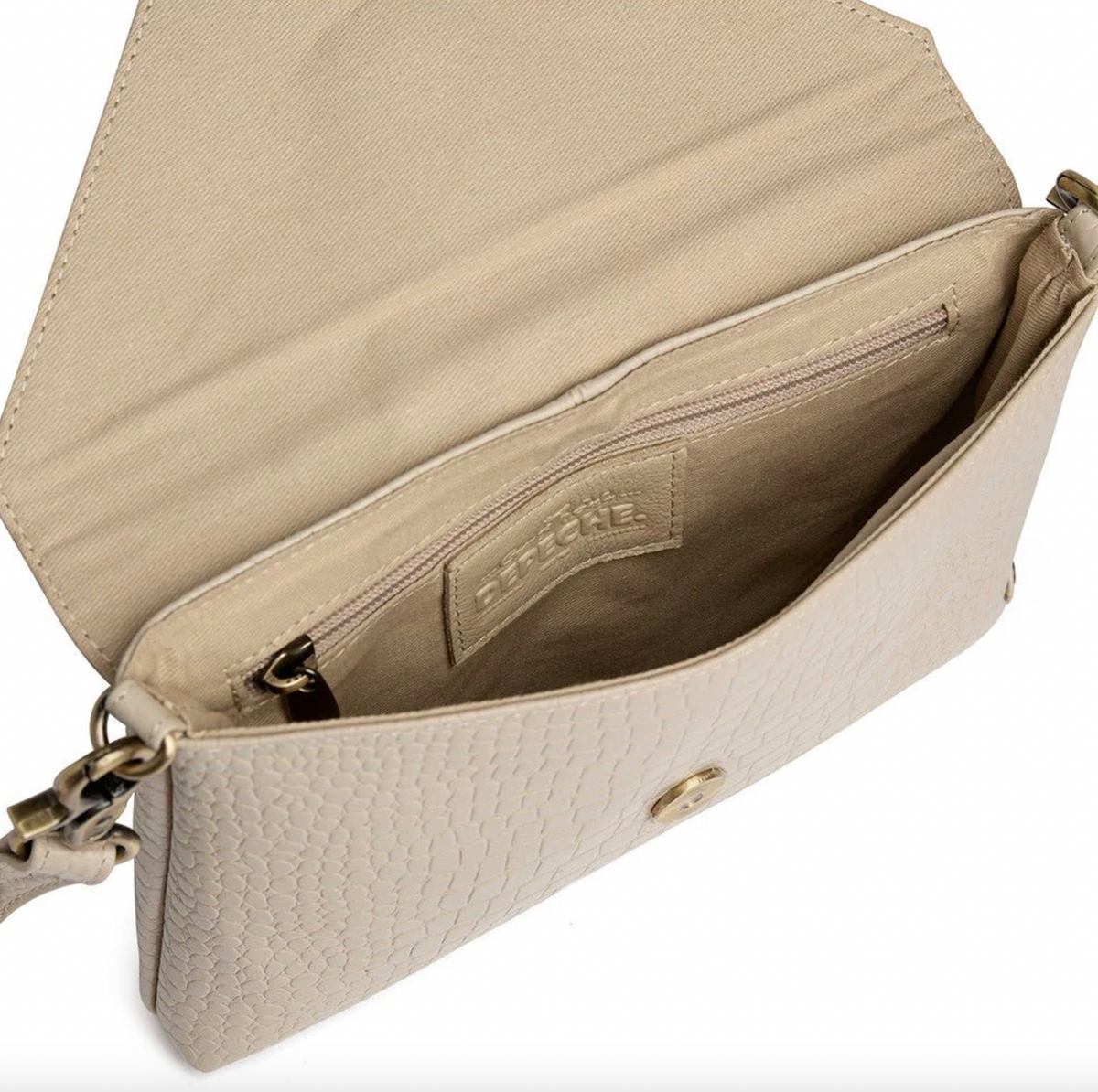Clutch croco van leer - Zand