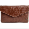 Portemonnee croco van leer - Cognac