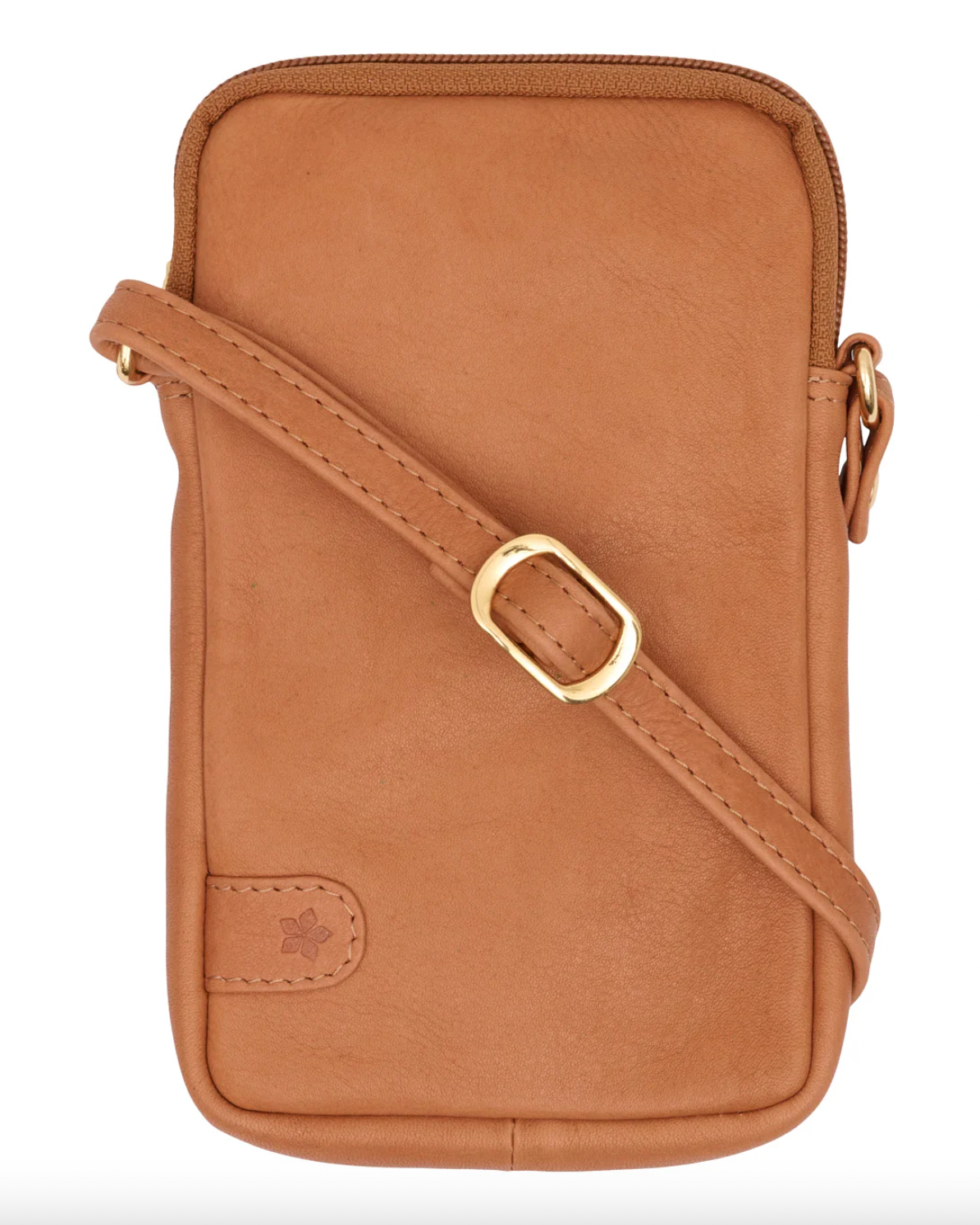 Mobiel tasje Misse - Cognac / goud