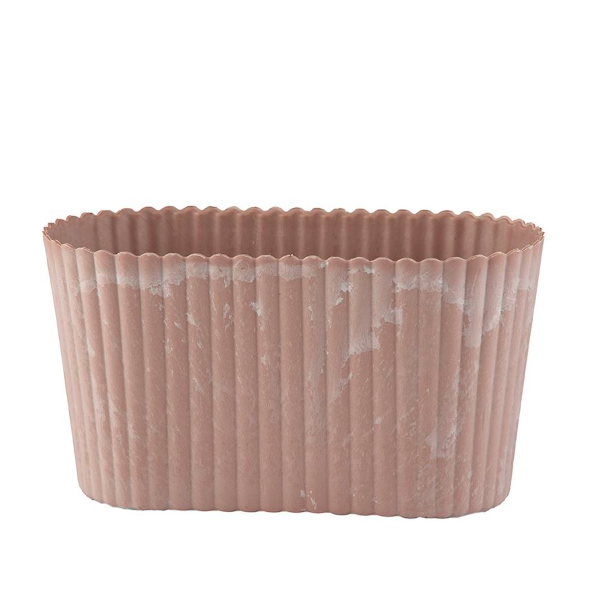 Langwerpige pot in betonlook - Rosa