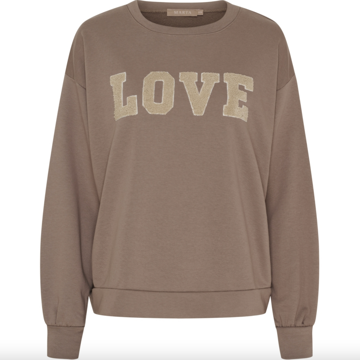 Sweatshirt Jessa i fango melange med LOVE print