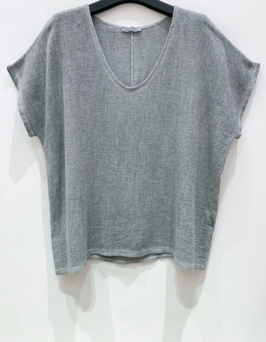 T-shirt Cozy linnenmix - Stone grey