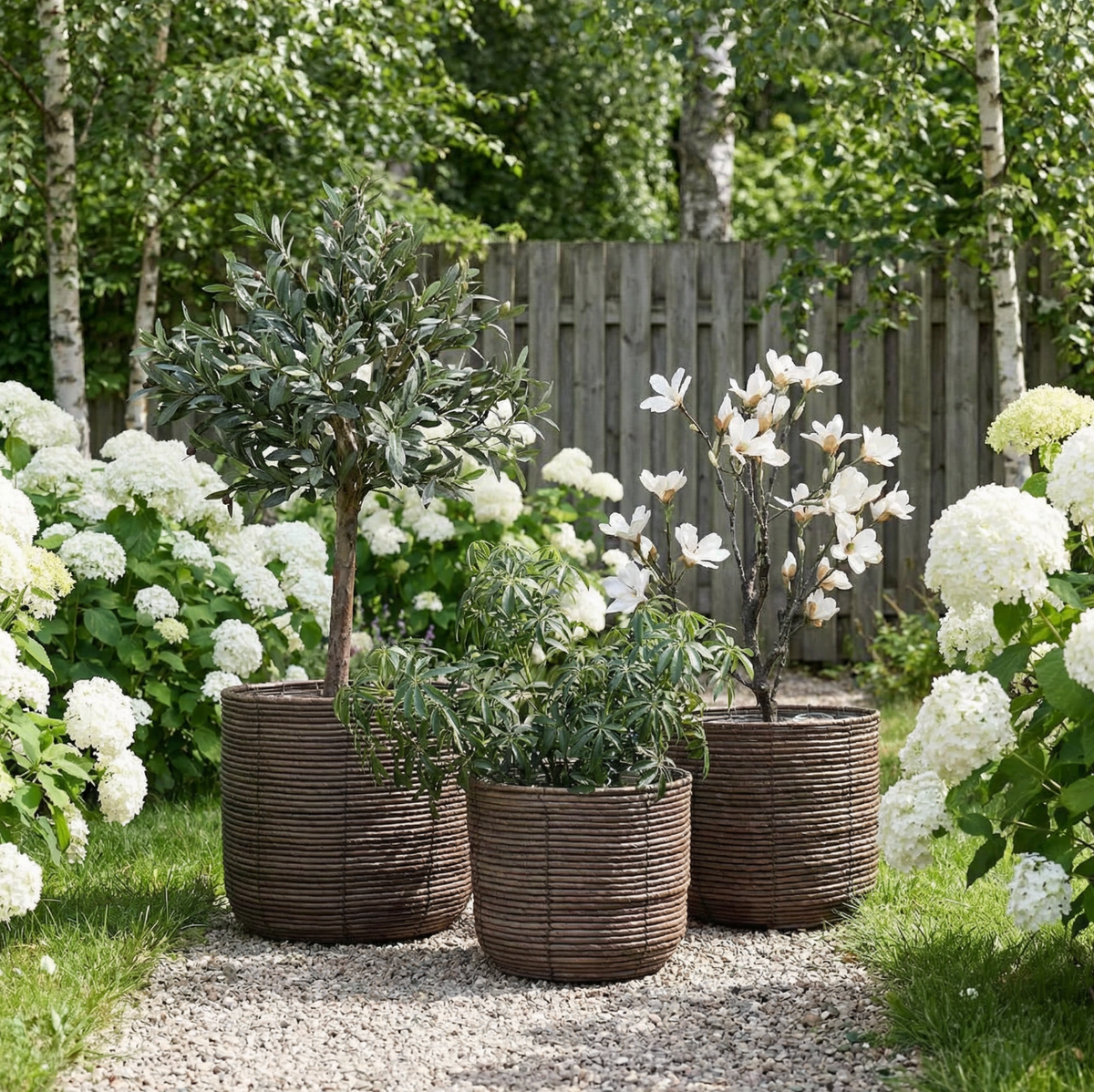 Plantekurve DARK RATTAN - meerdere maten