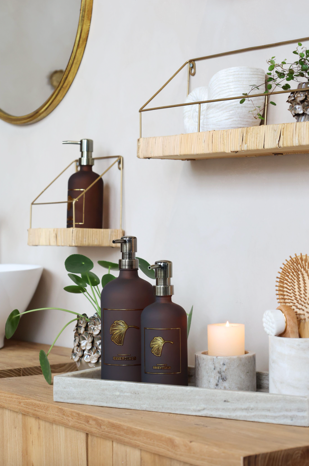 Fles met pomp - Mocca