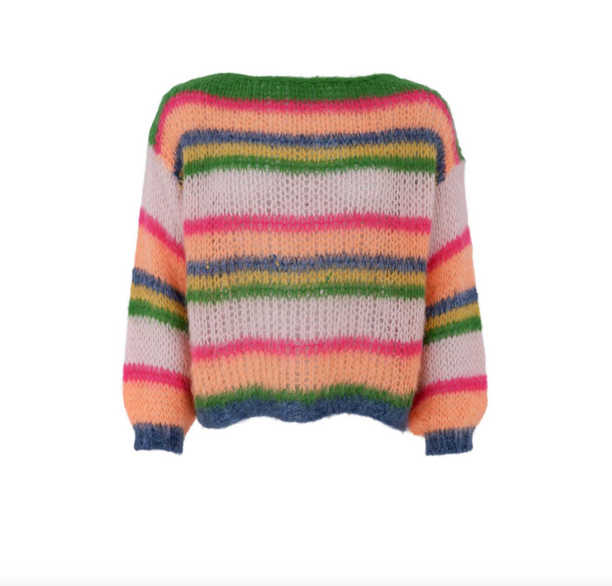 Gebreide multi striped jumper - Orange Multi