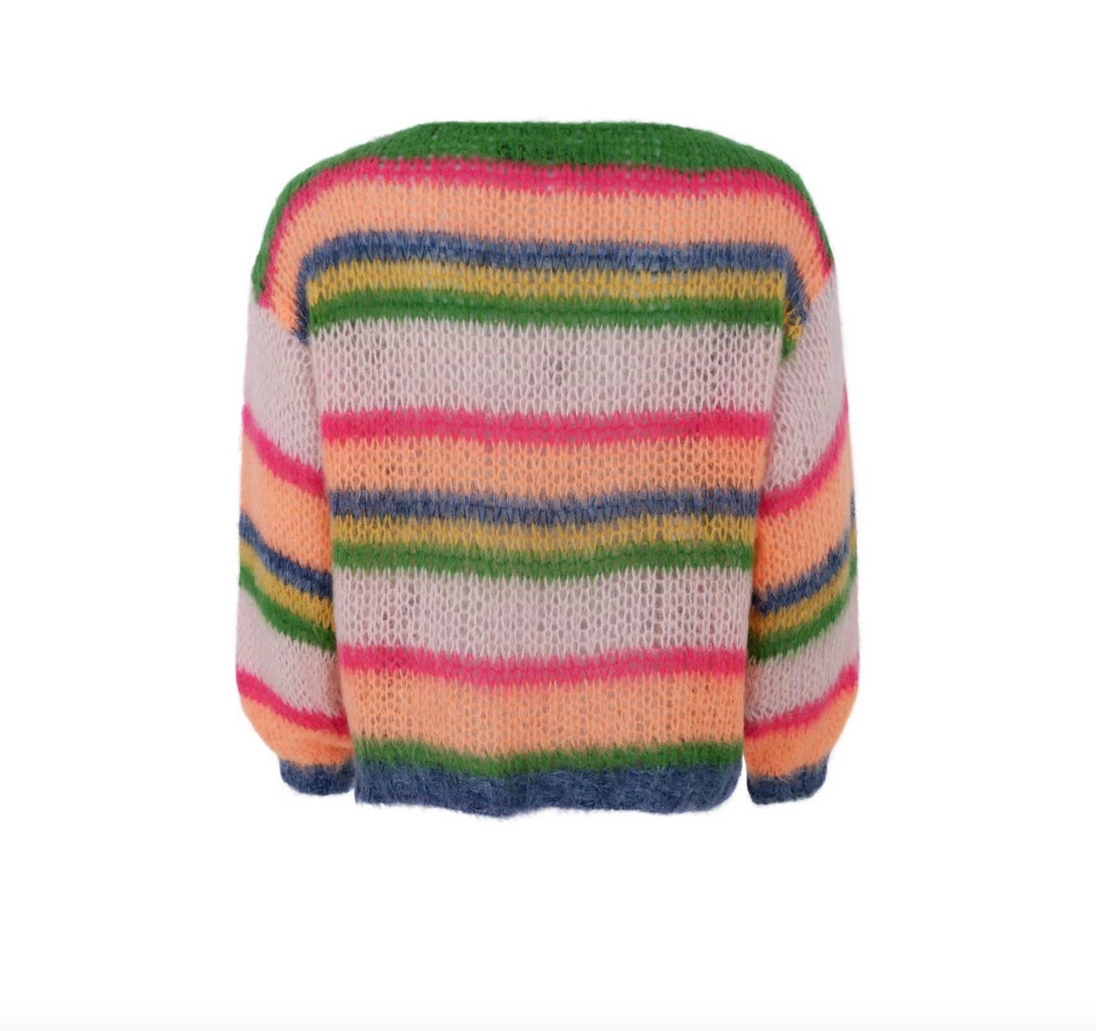 Gebreide multi striped jumper - Orange Multi