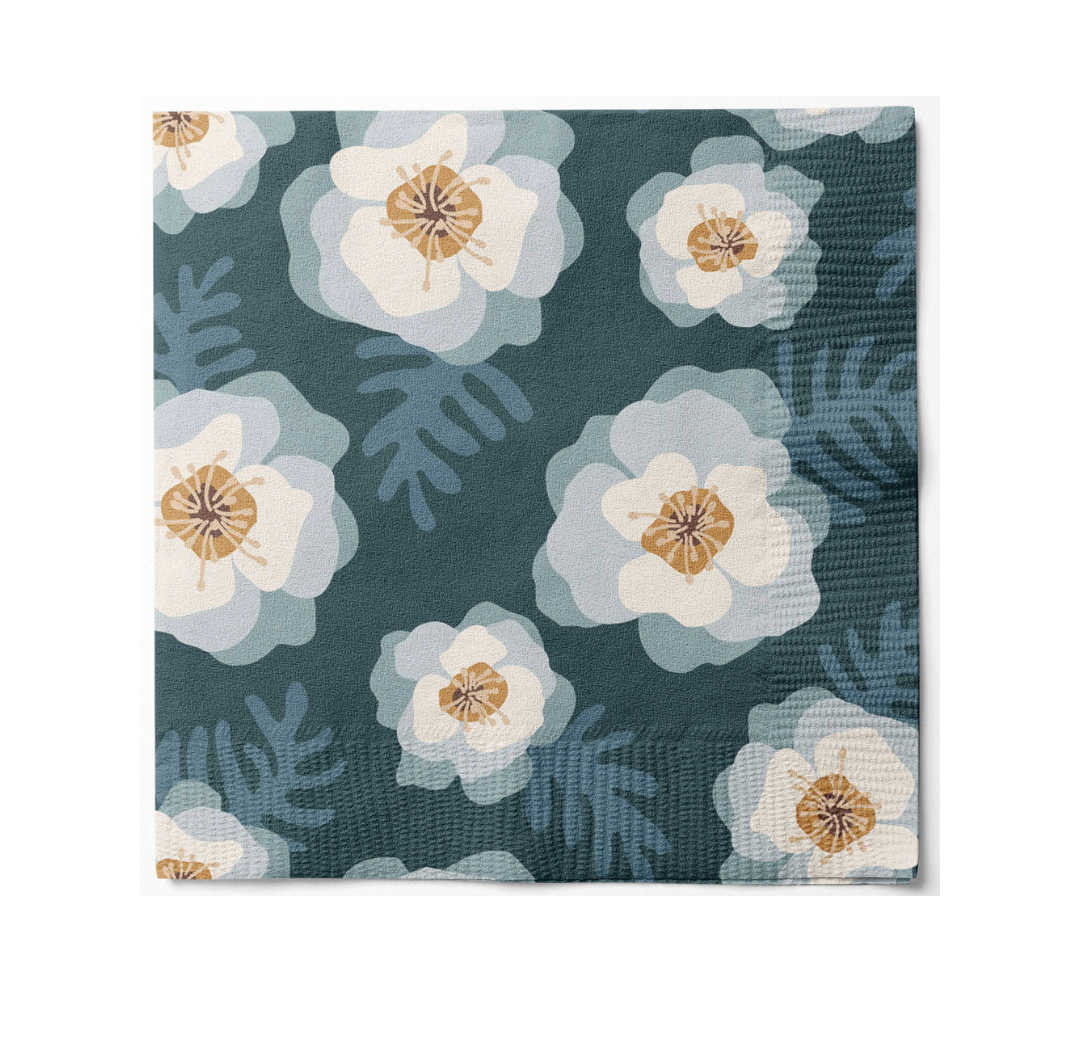 Servetten blue flower - 20 st