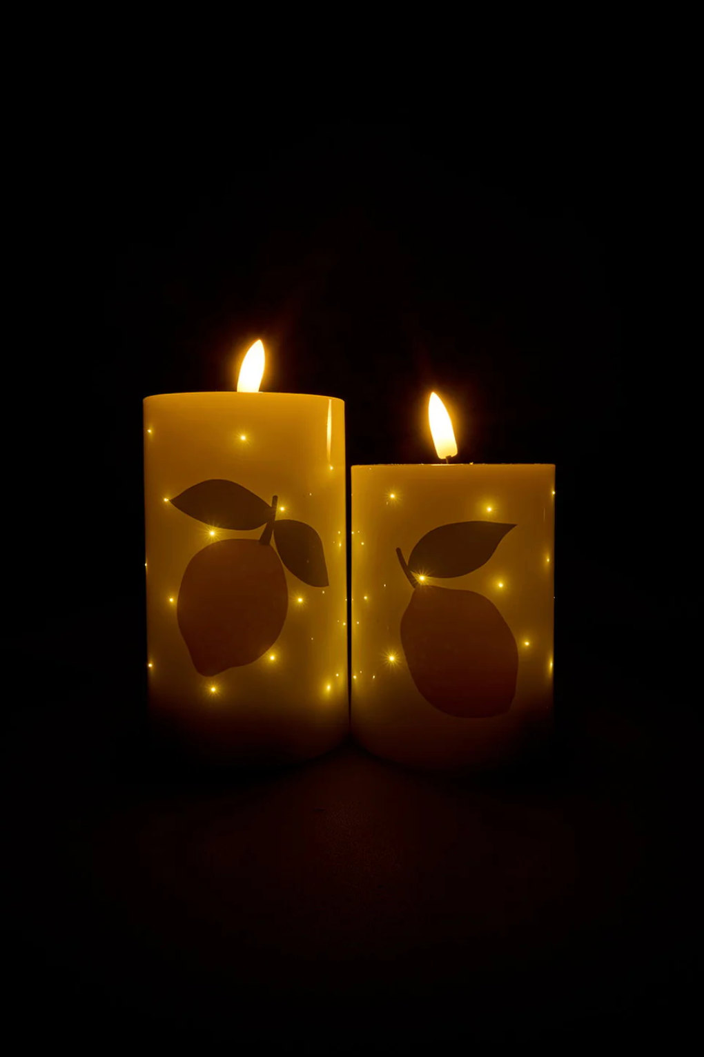LED Bloklichten TWINKLE Citrus - Set van 2 stuks