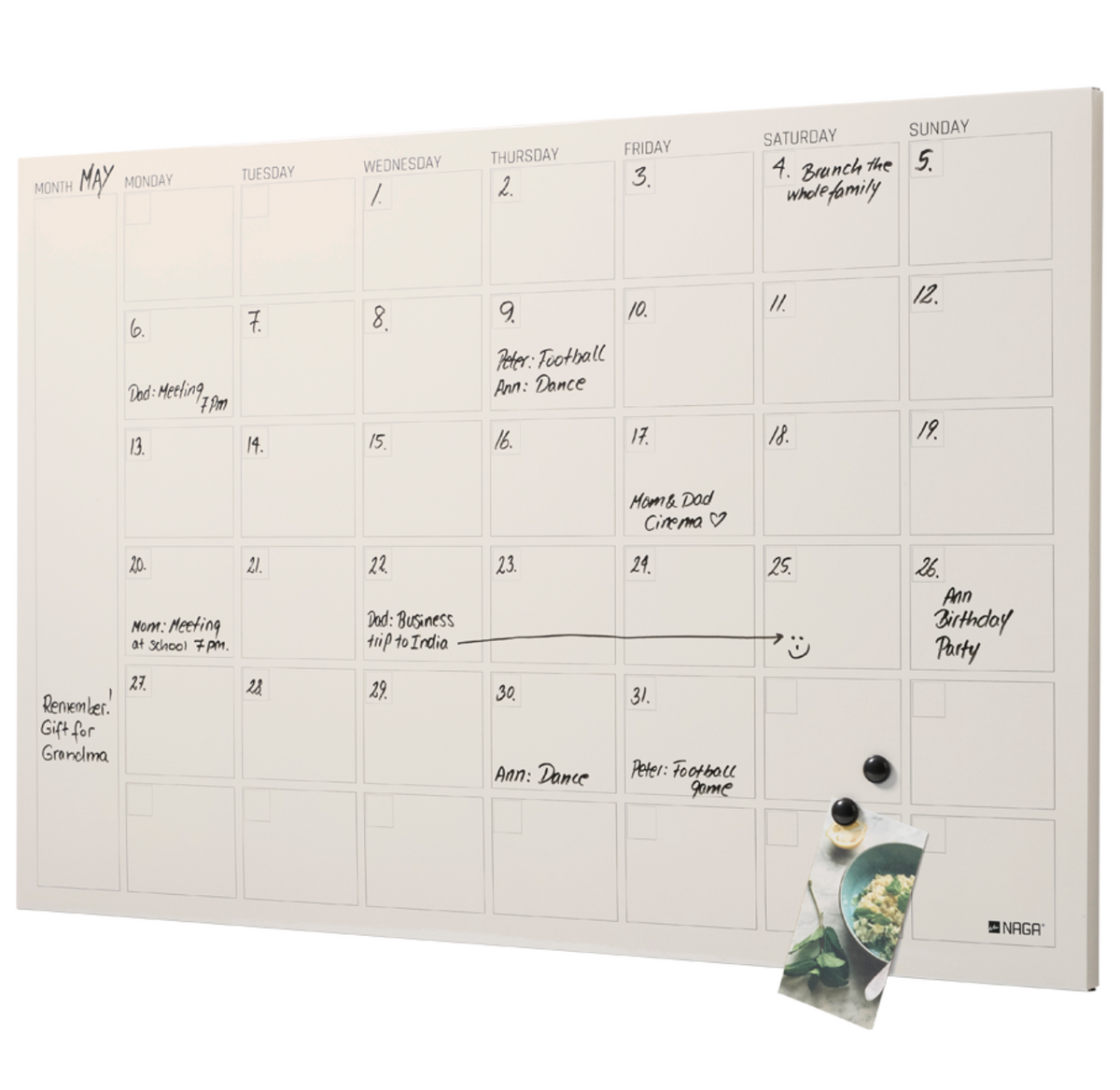 Bord magnetisch beige - Month planner