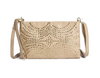 Leren clutch met studs - Vanilla