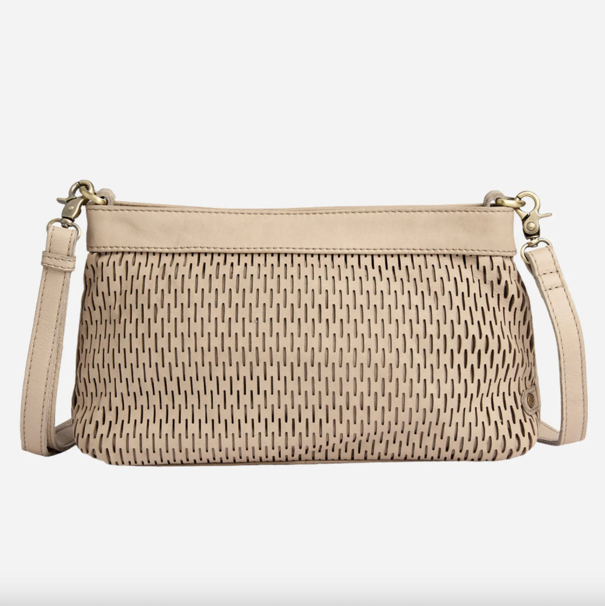 Clutch met geperforeerd patroon - Sand