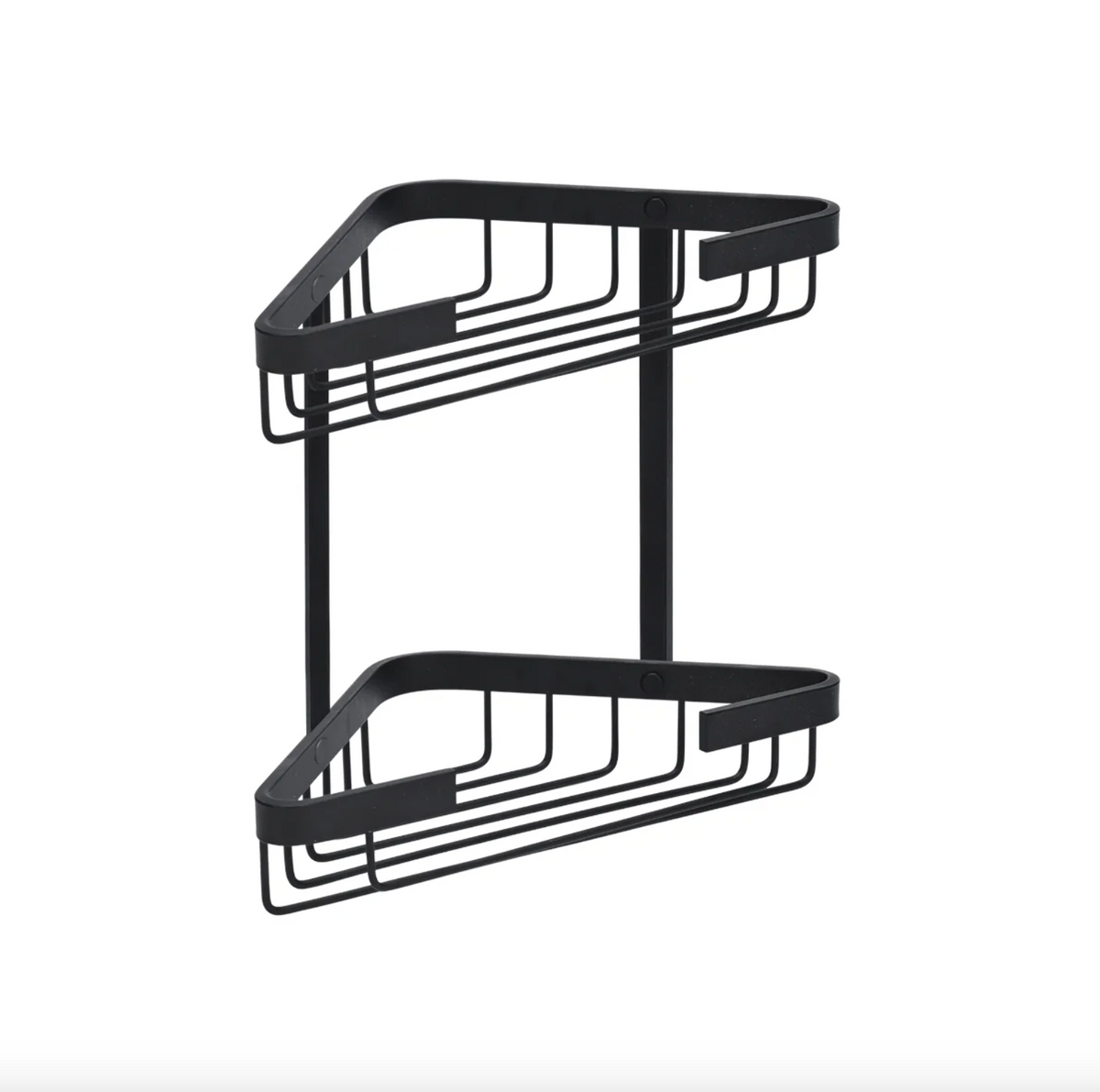Dubbel hoekrek voor de badkamer - Zwart aluminium