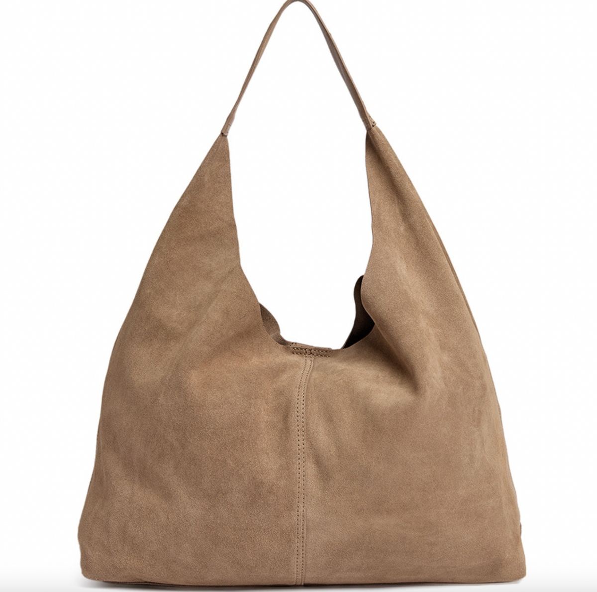 Shopper van zacht suède - Sand