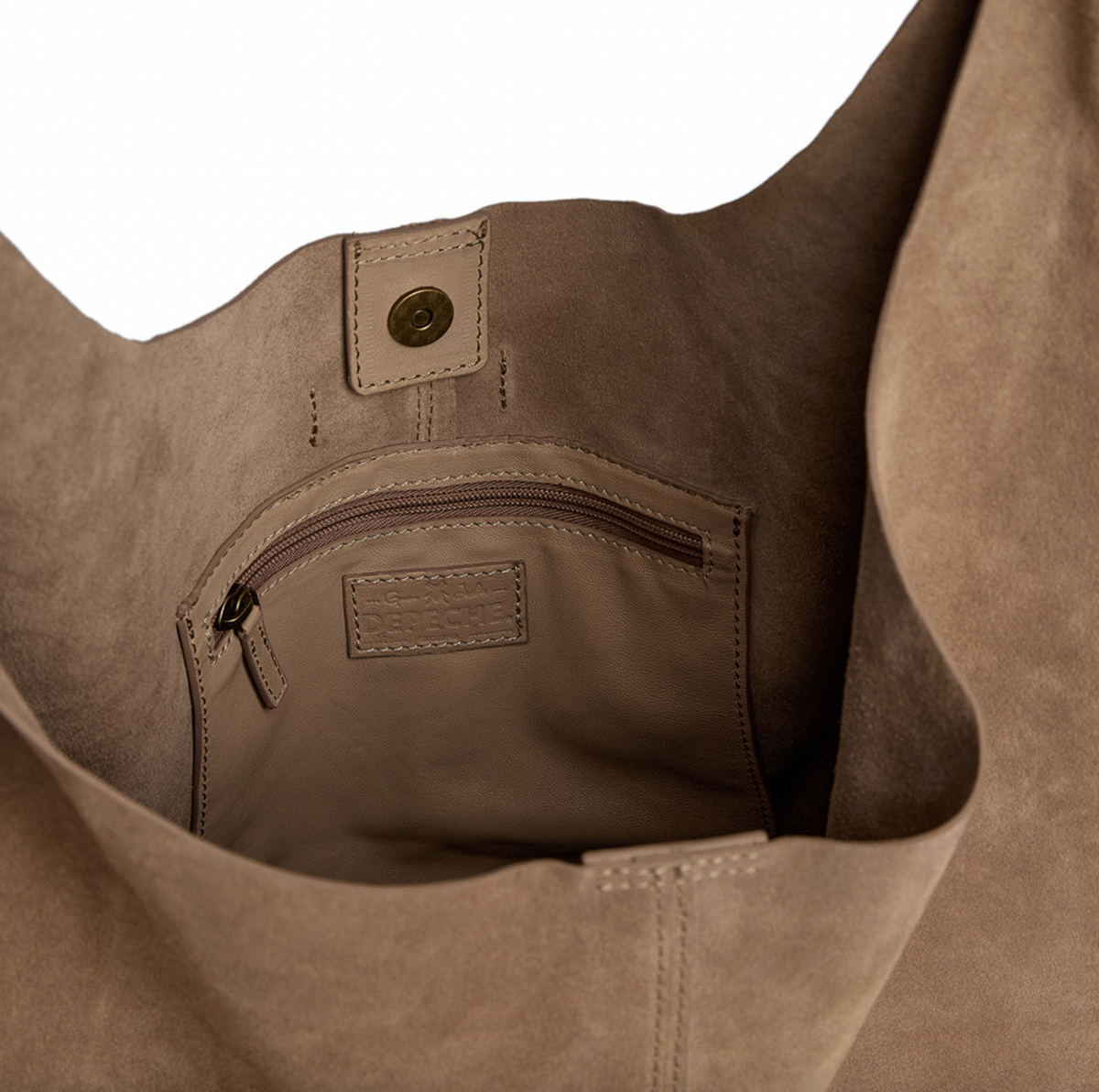 Shopper van zacht suède - Sand