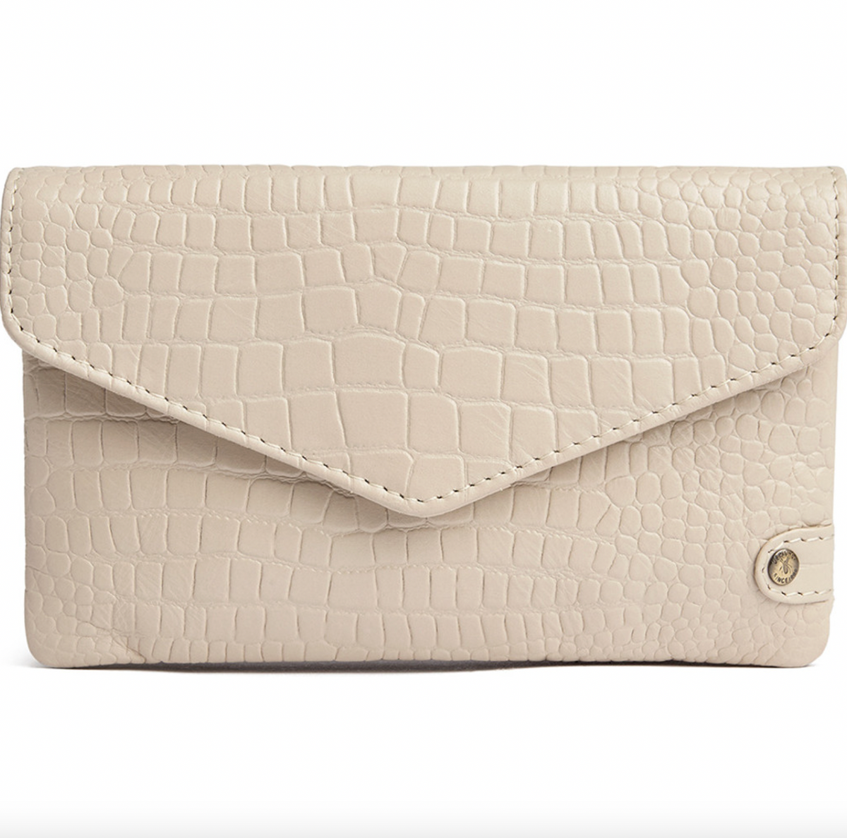Portemonnee croco van leer - Zand