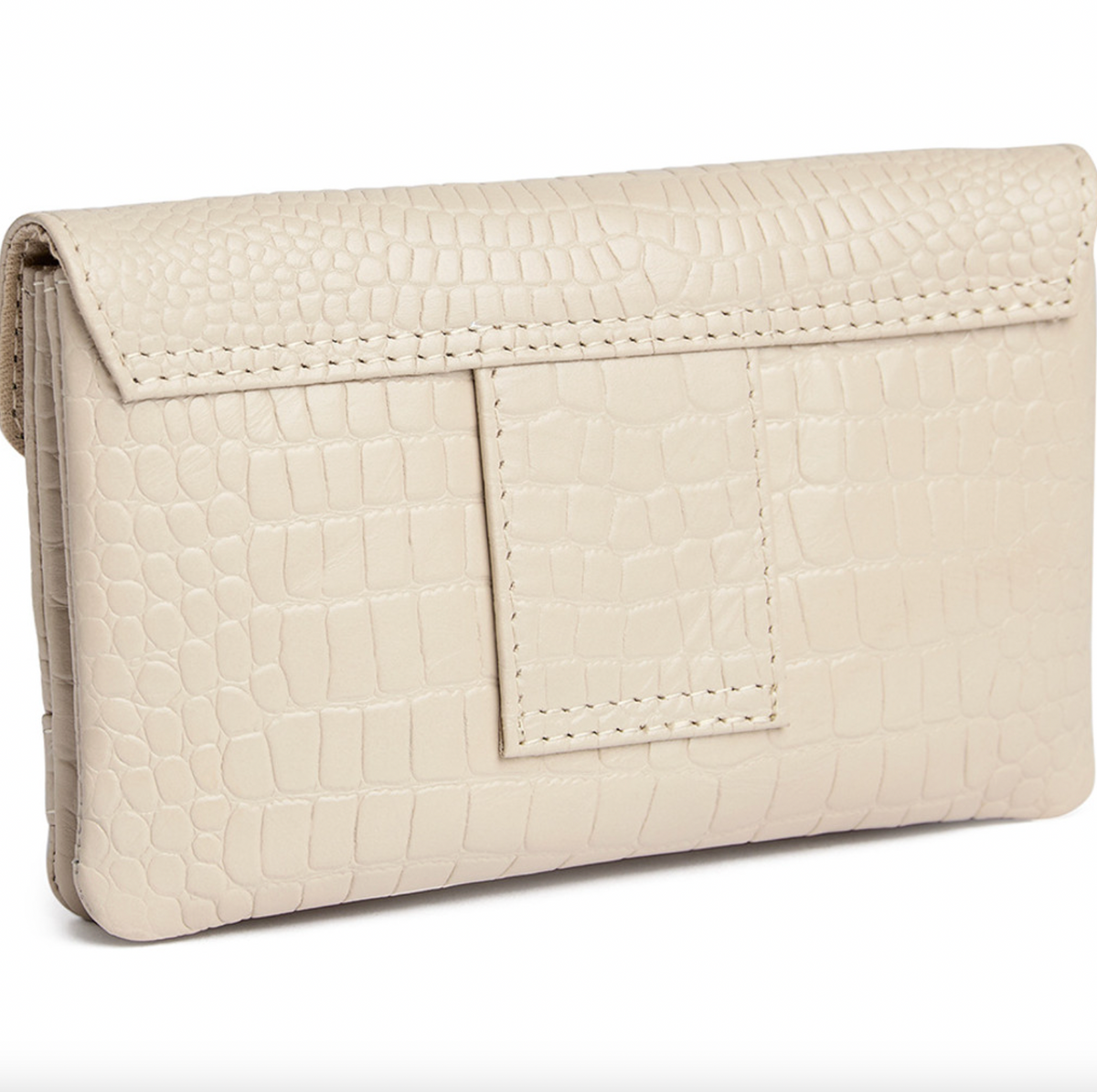 Portemonnee croco van leer - Zand