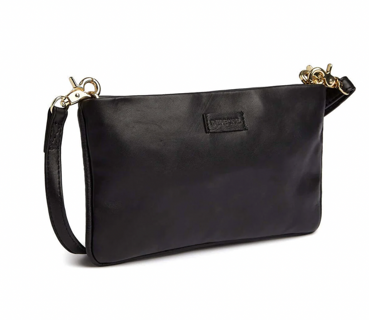 Clutch / leren tas met gouden studs