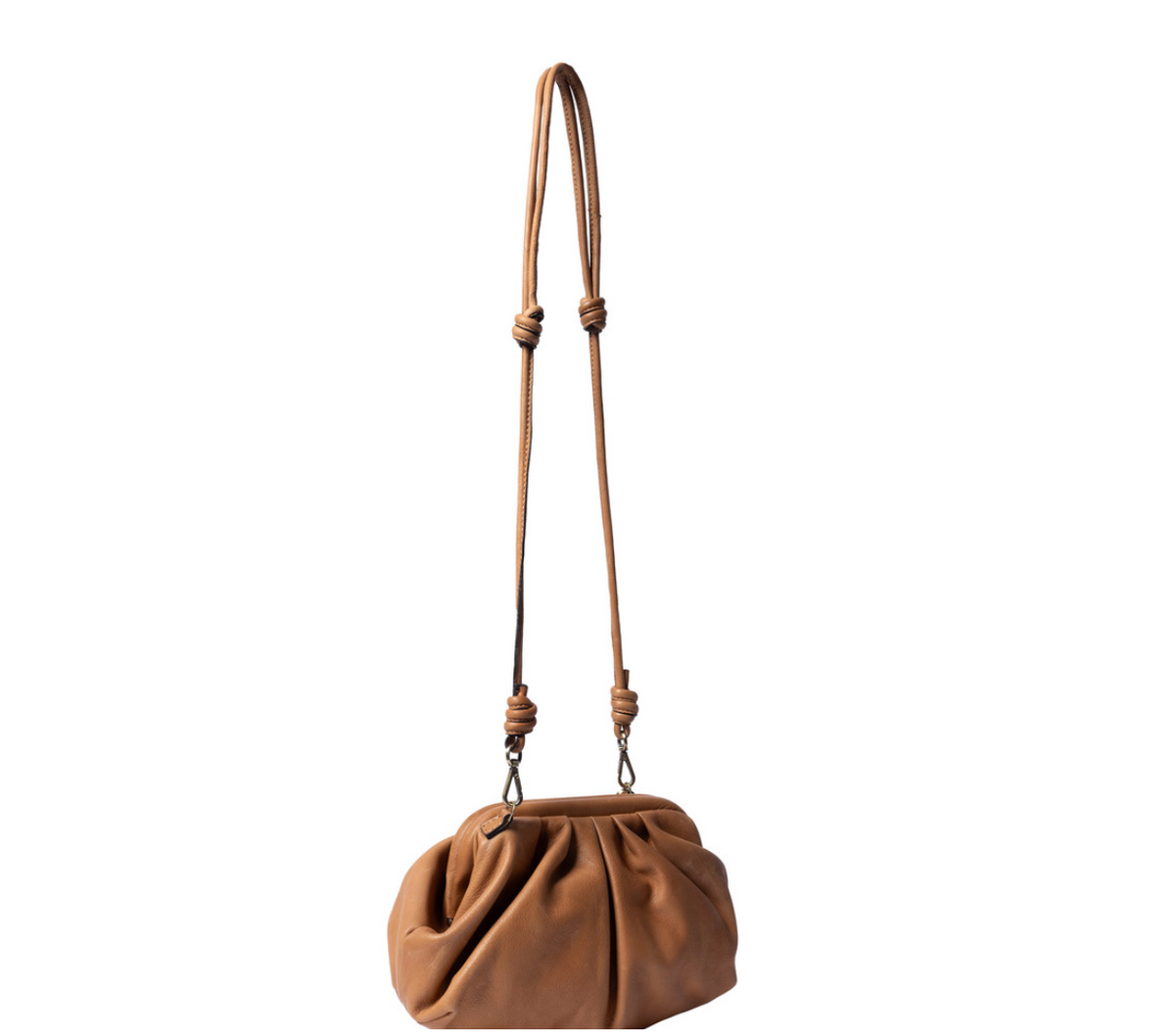 Clutch / leren tas Noha big cognac