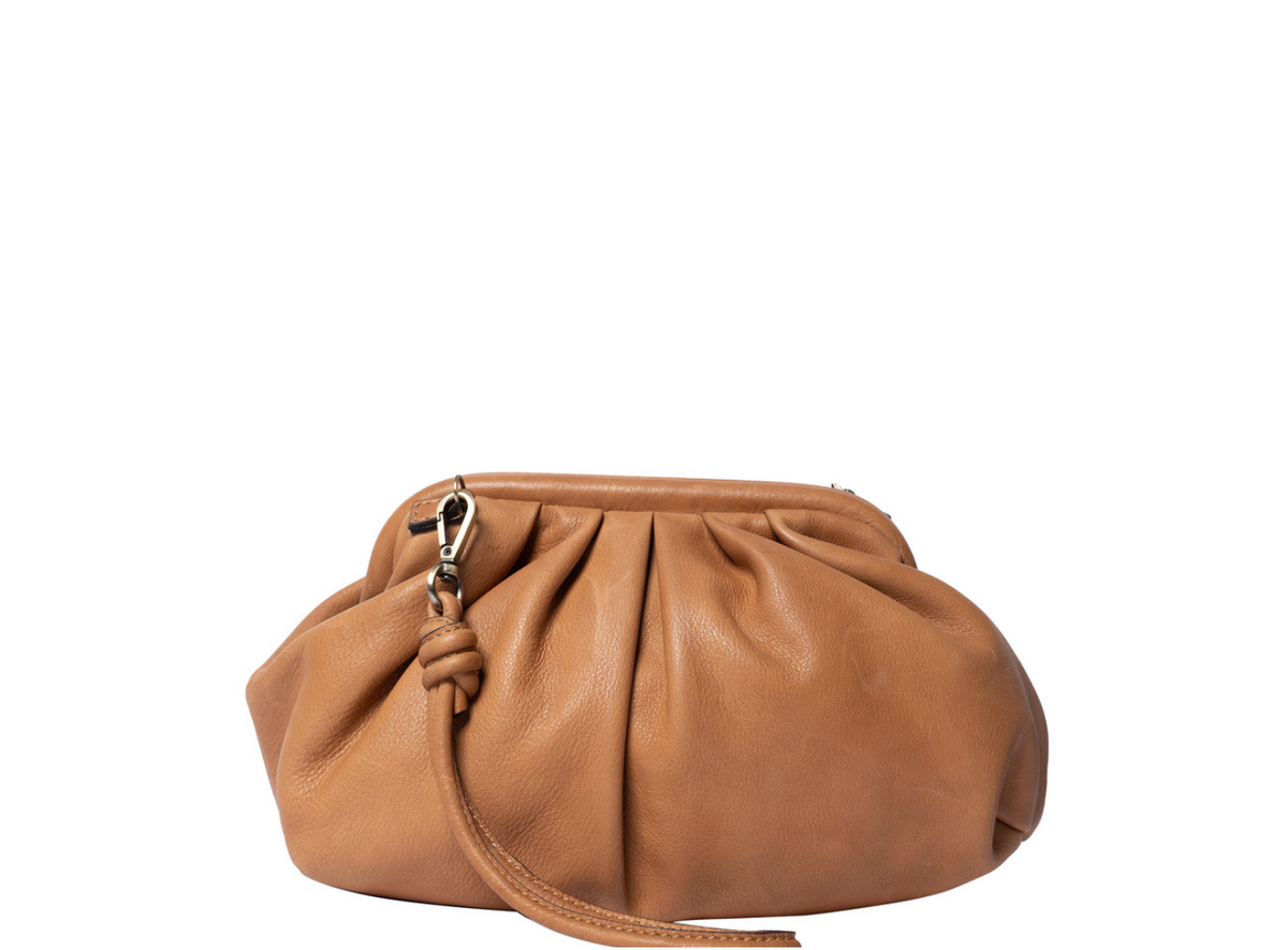 Clutch / leren tas Noha big cognac