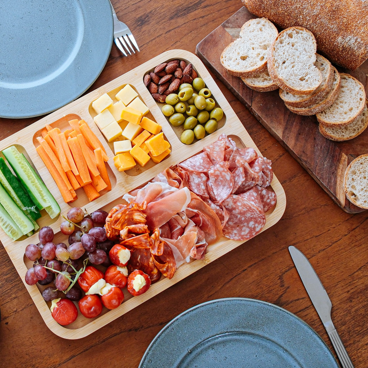 Tapasbord met deksel - Bamboe