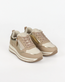 Sneakers Bottine Taupe med snørebånd og metal-detaljer