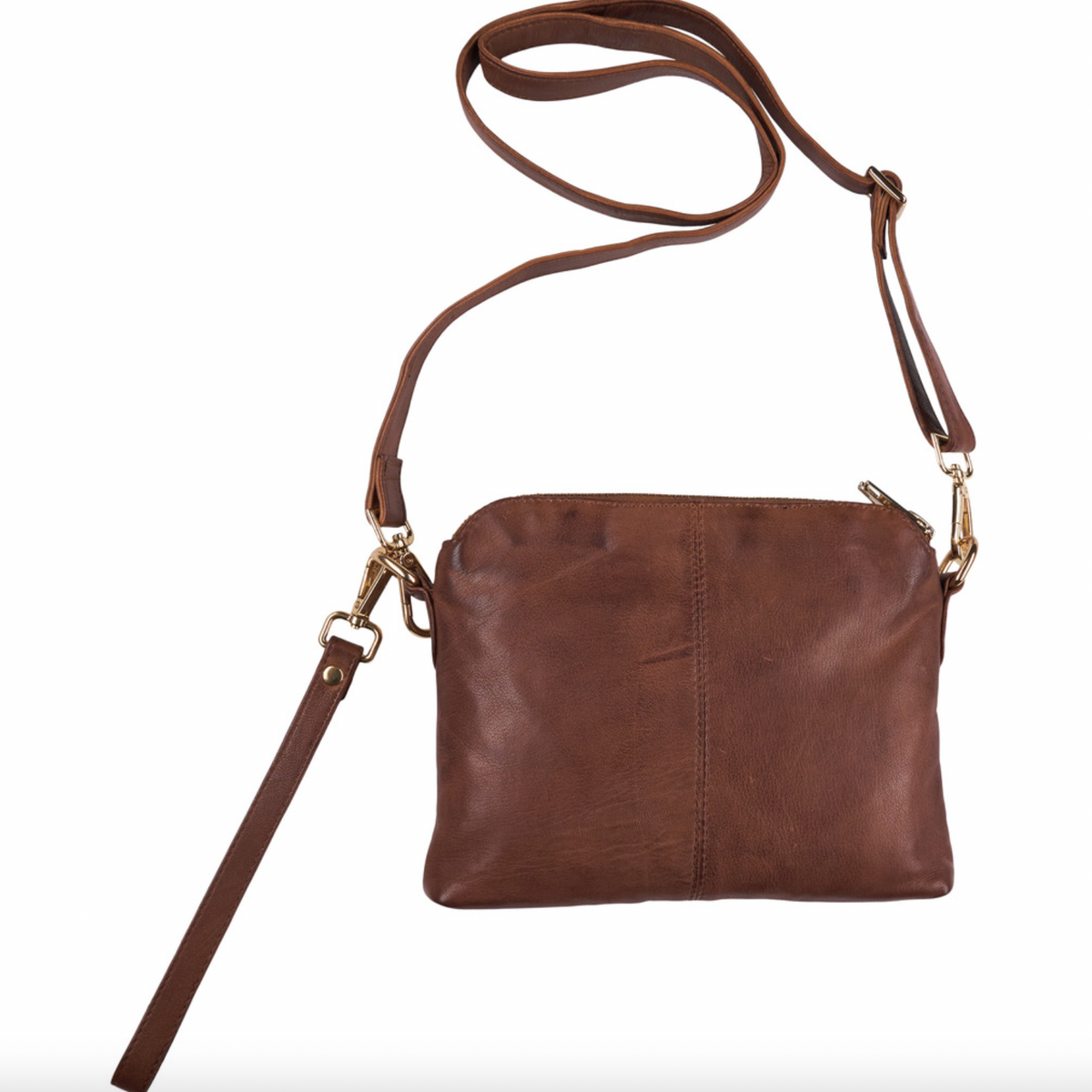 Crossbody clutch ALICE donker cognac