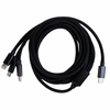 2 meter nylon 3-in-1 USB-C-oplaadkabel zwart