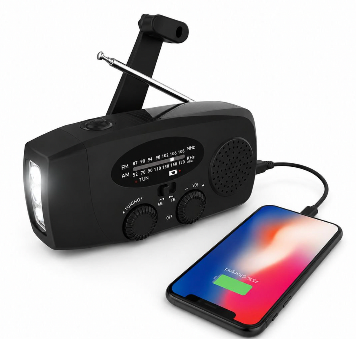 Noodradio met powerbank