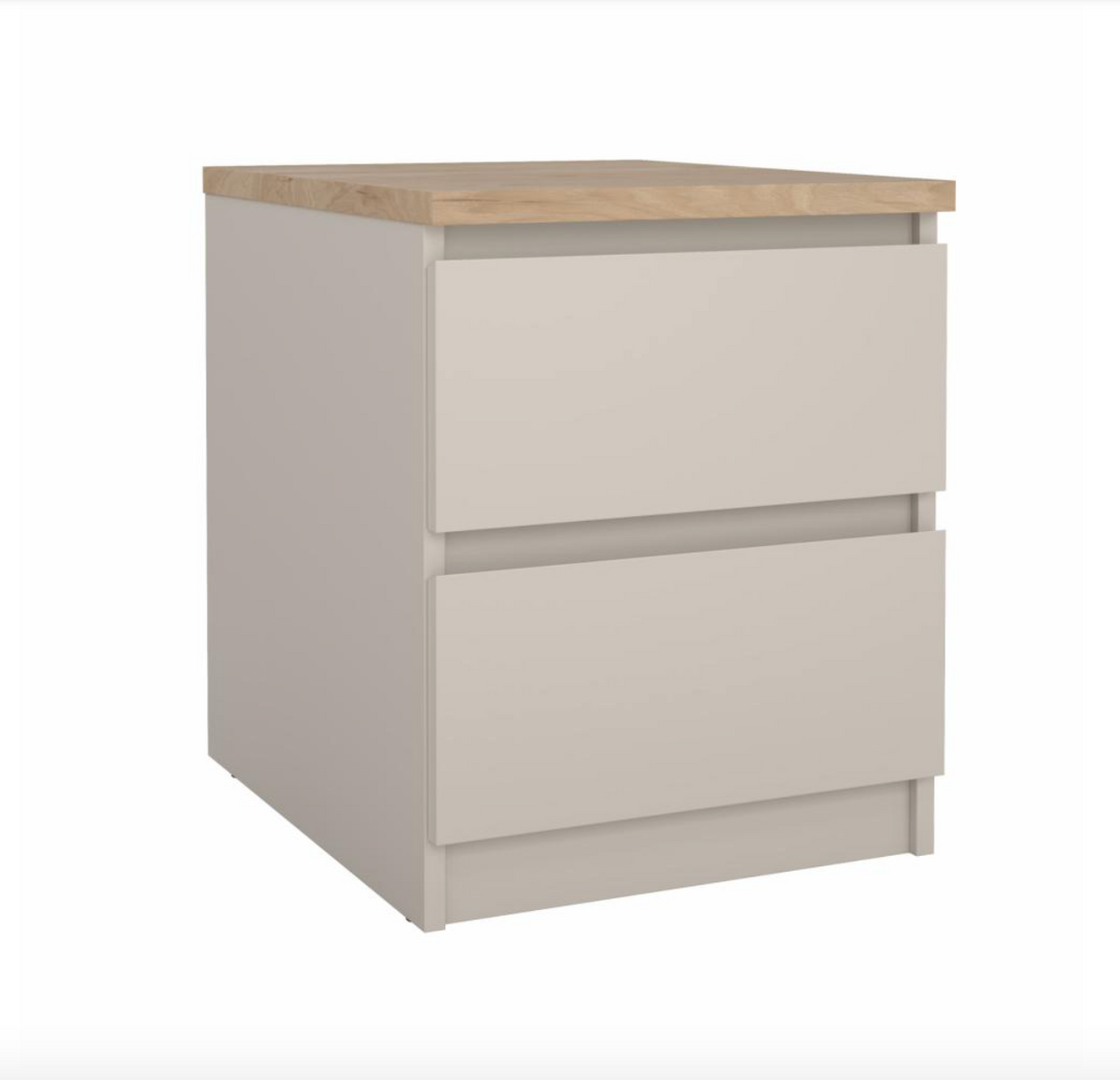 Nachtkastje - Hickory / cashmere met 2 laden