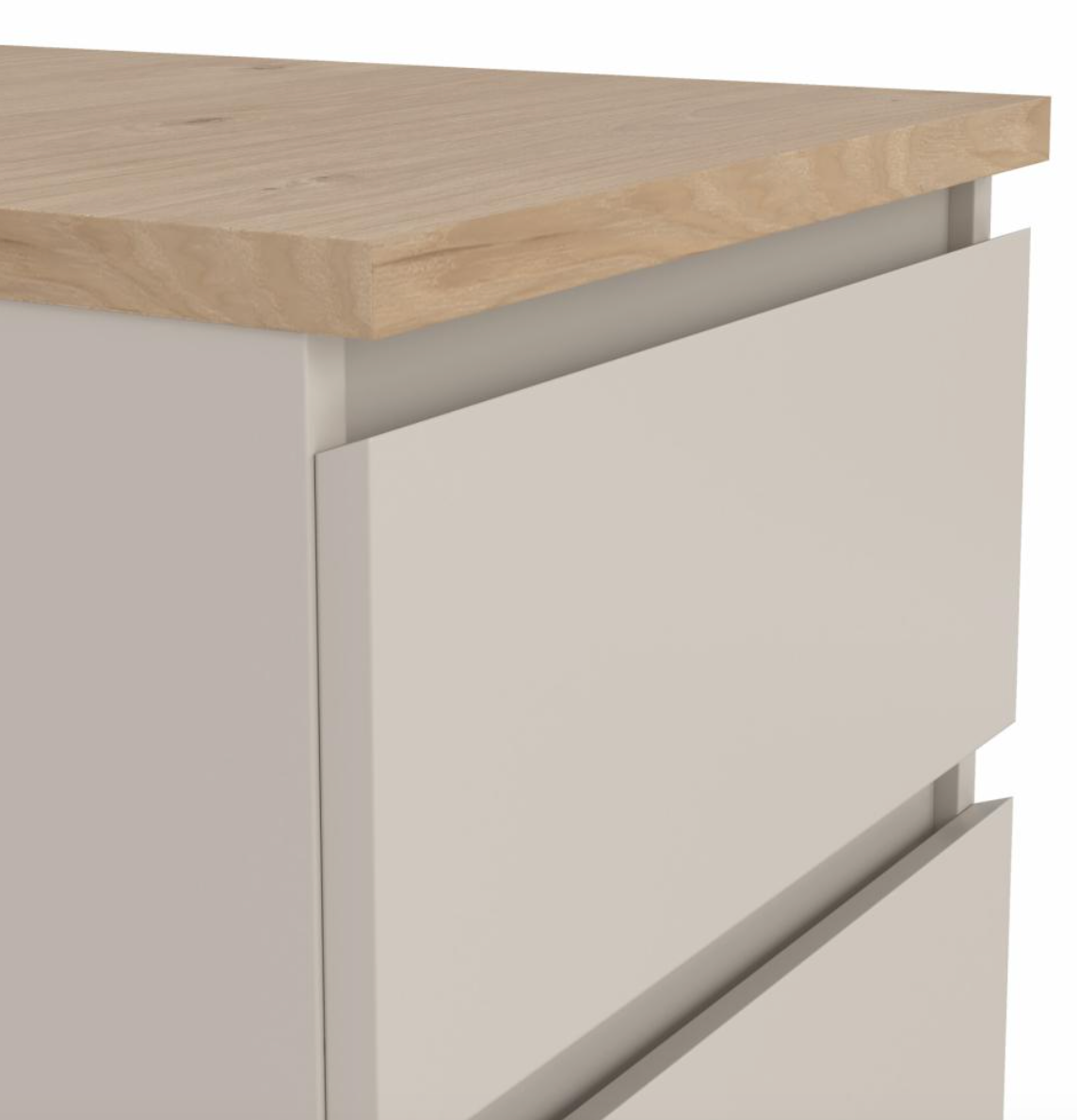 Nachtkastje - Hickory / cashmere met 2 laden