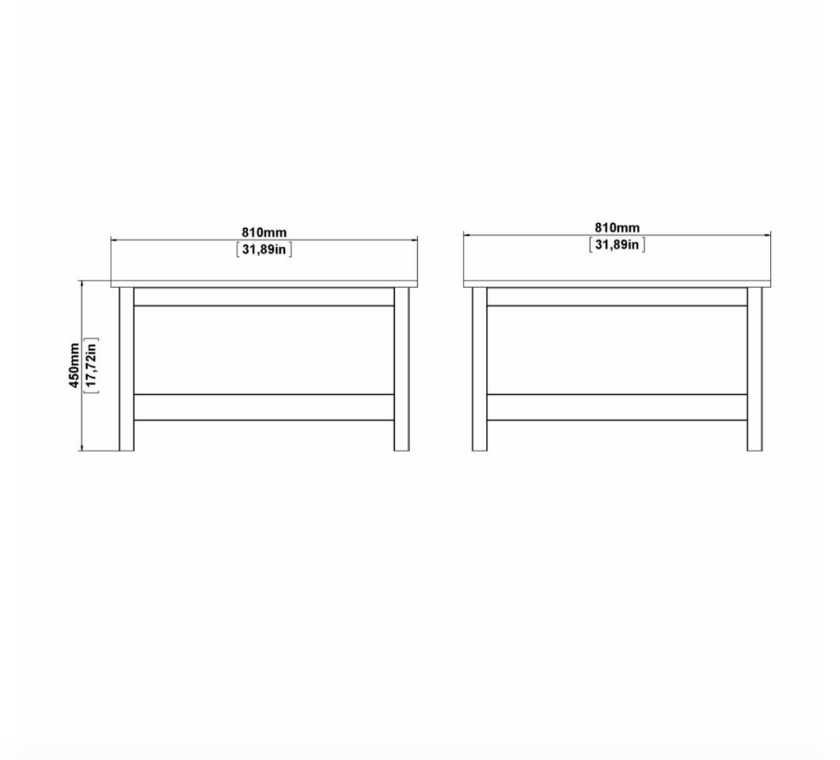 Salontafel met plank