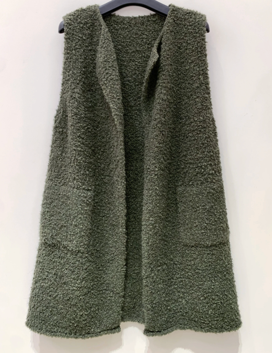 Gilet bouclé - Kaki