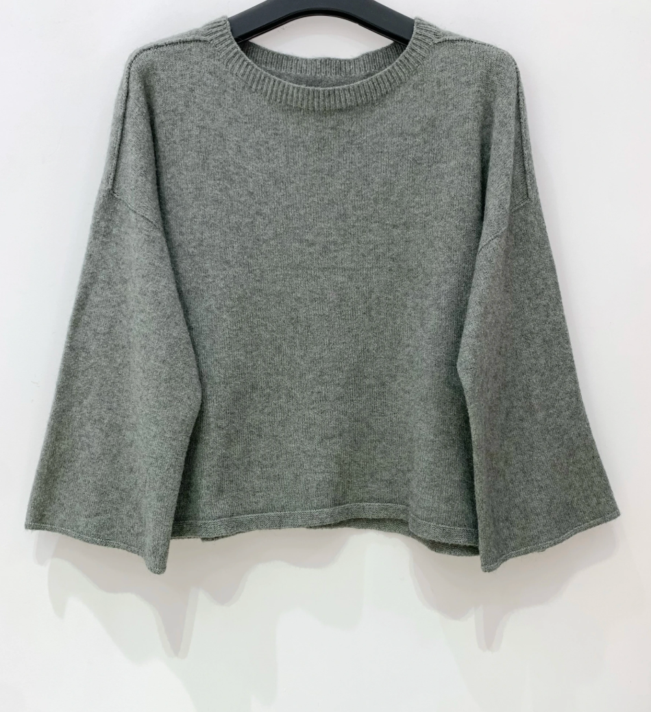 Trui met 3/4-mouwen - Kaki