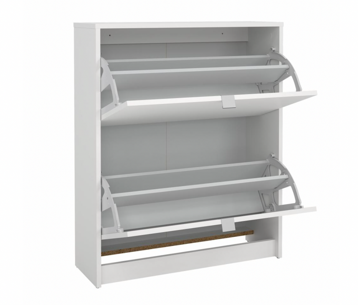 Schoenenkast met 2 vakken + 2 lagen - White