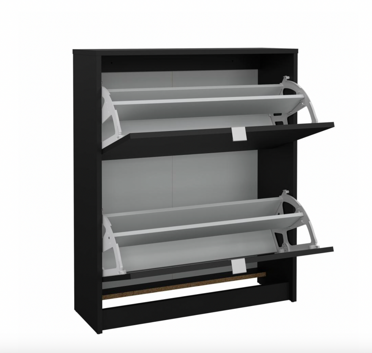 Schoenenkast met 2 vakken + 2 niveaus - Black