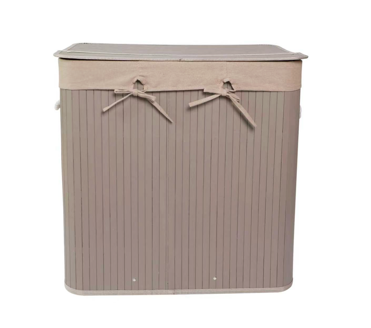 Wasmand Beige – Bamboe met drie vakken