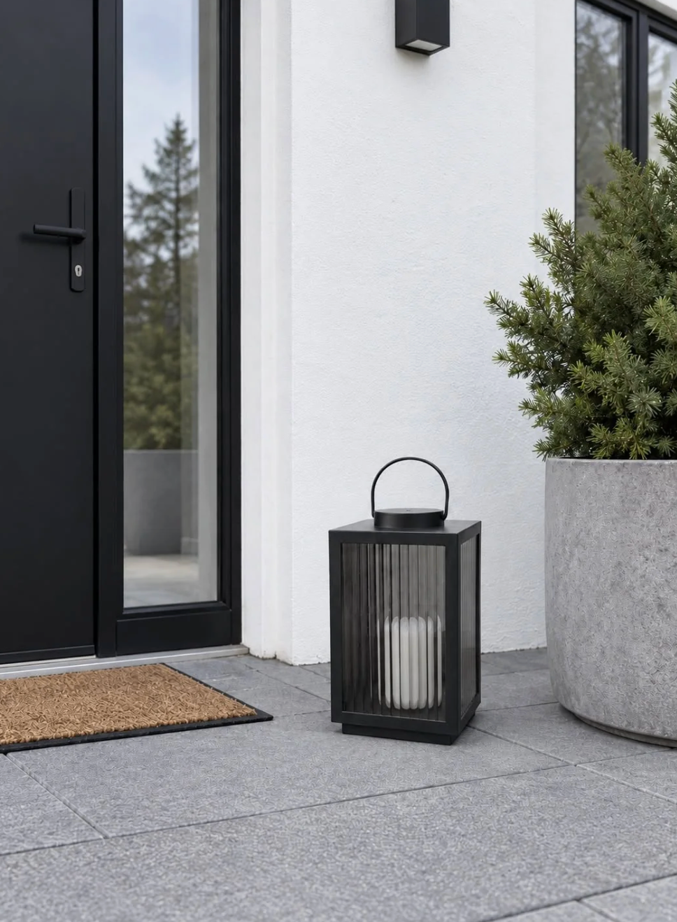 Lantaarn rookkleurig met ledverlichting